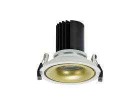 DM202109  Bolor 12 Tridonic Powered 12W 2700K 1200lm 24° CRI>90 LED Engine White/Gold Fixed Recessed Spotlight; IP20